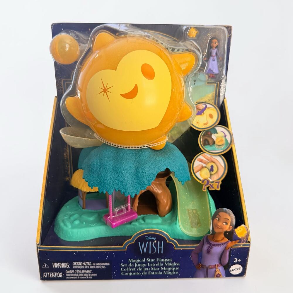 Mattel x Disney Wish Magical Star Playset Asha Doll 7 Surprise Orbs